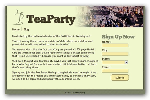 Tea Party Signup